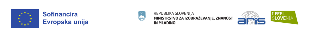 Sofinancira Evropska unija; Republika Slovenija, Ministrstvo za izobraževanje, znanost in mladino; ARIS; I Feel Slovenia.
